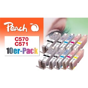 Peach C570  10 Druckerpatronen (2*bk