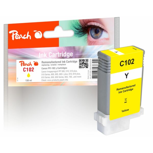 Peach C102 Y XL-Druckerpatrone ye ersetzt Canon PFI-102Y