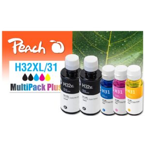 Peach HP 32 XL 5 Druckerpatronen (2*bk