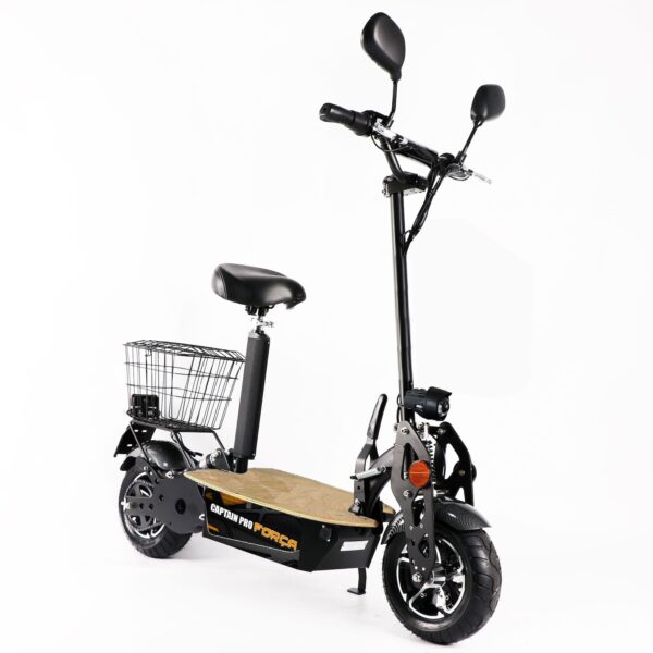 FORÇA Captain Pro Elektro-Scooter bis 50 km/h Topspeed in Schwarz - 18AH Blei-Gel Akku