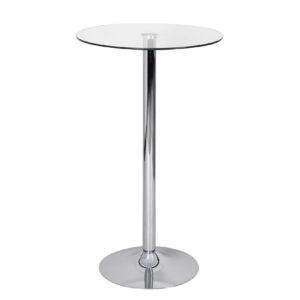 Stehtisch FineBuy Bartisch Bistrotisch Imbisstisch Metall Chrom Glas Rund 60 cm