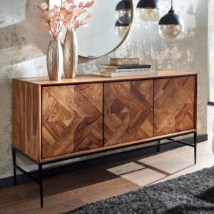 Sideboard FineBuy Kommode 123x70x45 cm Holz Massiv Anrichte Modern Standschrank