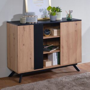 Sideboard FineBuy Anrichte 110x87x40 cm MDF Eiche Dekor Kommode Standschrank