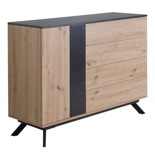 Sideboard FineBuy Kommode 110x87x40 cm MDF Eiche Dekor Anrichte Standschrank