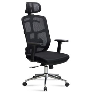 Bürostuhl FineBuy Schreibtischstuhl Mesh Schwarz Drehstuhl Ergonomisch 120 kg