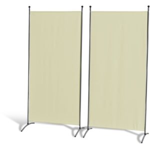 Grasekamp 2 Stück Stellwand 85x180cm Beige  Paravent Raumteiler Trennwand  Sichtschutz