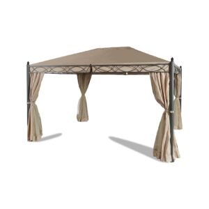 Grasekamp Garten-Pavillon ROM 3x4m mit 2  Seitenteil Sets geschlossen und mit  Moskito Netz Party-Zelt Terrassen-Dach