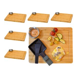 6 Personen Raclette Teller Set - 30x25 Raclette Brettchen Pfännchen Untersetzer