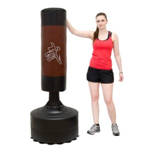 175cm Standboxsack Box Punching Bag Boxsack Stehend Boxständer Braun