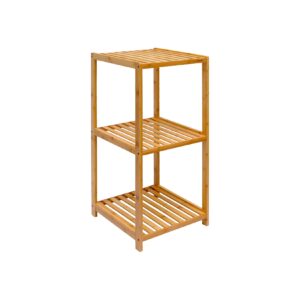 Badregal 83x38x40cm Bambus Holz Regal 3 Fächer Bad Badezimmer Standregal Ablage