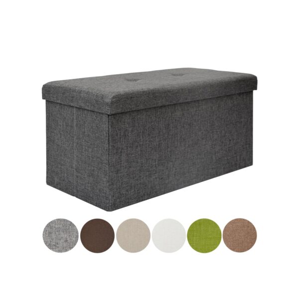 Faltbare Sitzbank 76x38x38 cm mit Trennwand Sitztruhe 80L Polsterbank Dunkelgrau