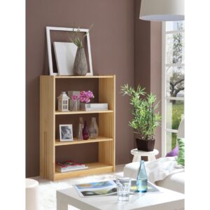 TiCAA Standregal Bücherregal Kiefer Natur H111cm