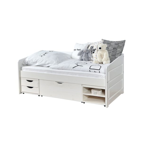 TiCAA Sofabett MINI Micki 80x160 Buche Weiß