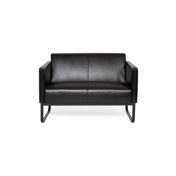 Lounge Sofa BALI BLACK Kunstleder mit Armlehnen hjh OFFICE