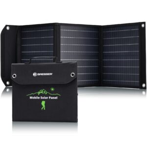 BRESSER Mobiles Solar-Ladegerät 40 Watt mit USB- u. DC-Anschluss