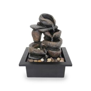 Zimmerbrunnen Tischbrunnen FoScoglio antik braun Led 26 cm 10972