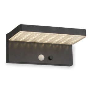 Solar Wandleuchte Limanu schwarz 600 lm Bewegungsmelder + Dauerlicht 11025