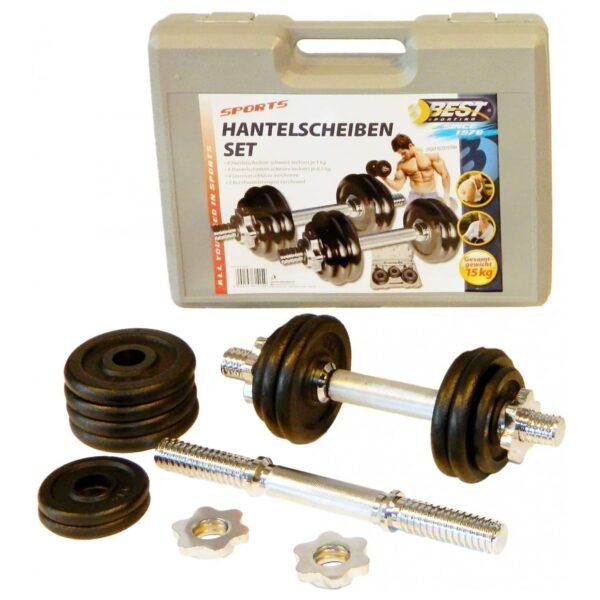 Hantel-Set 15 kg - schwarz