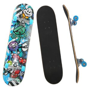 Skateboard A3 "Kid" Ocotopus blue