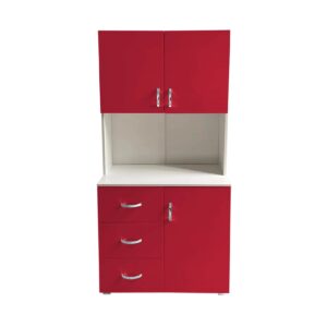 HTI-Living Badschrank Rot Weiß