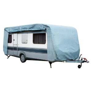 GreenYard® Abdeckplane für Wohnwagen oder Wohnmobile Größe S 460 x 250 x 220 cm