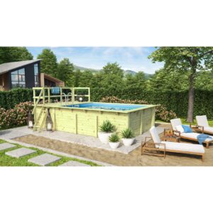 Karibu   Rechteckiger kdi Massivholz Pool 308