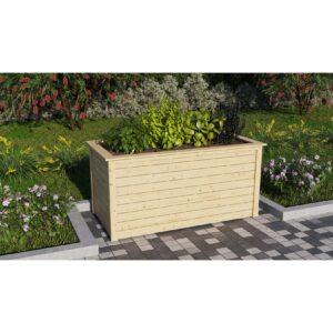 Karibu Hochbeet naturbelassen 890x1730x820 mm Hochbeet Pflanzkasten Frühbeet Gartenbeet