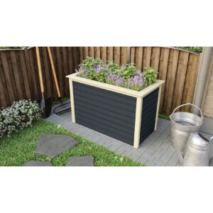 Karibu Hochbeet anthrazit 690x1330x820 mm Hochbeet Pflanzkasten Frühbeet Gartenbeet