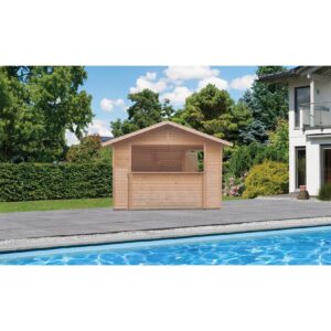 Karibu Pool Haus 19 mm „Tiki Bar“ Größe 2 naturbelassen