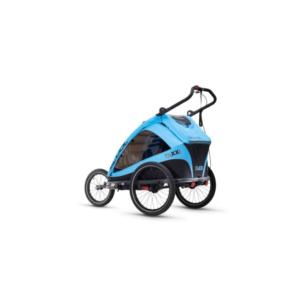 taXXi Kinderfahrradanhänger Elite two - Blue Kinderanhänger mit Federung Fahrradanhänger