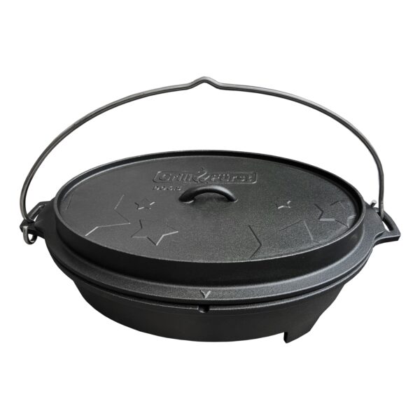 Grillfürst Dutch Oven BBQ Gusseisen Topf Feuertopf Schmortopf Bräter 6