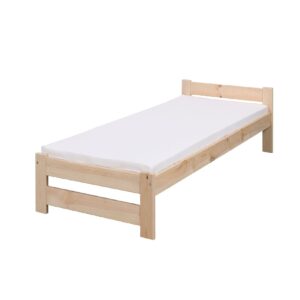 Coemo Bett Classico Holzbett Bettgestell mit Lattenrost Massivholz Kiefer 90x200cm natur