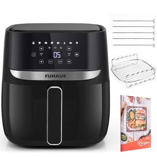 Heißluftfritteuse 6L XXL Friteuse Heissluft ohne Öl Airfryer mit Digitalem LED Touchscreen