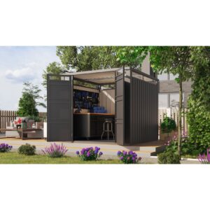 Karibu Metall Gartenhaus Superline 2 anthrazit inkl. Fußboden Geräteschuppen Garage