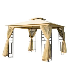 Outsunny Luxus Pavillon mit wasserabweisenden Dach gelb