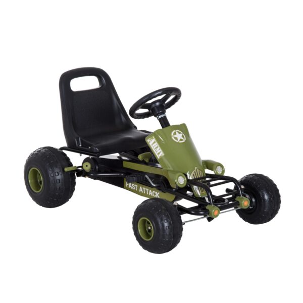 HOMCOM Kinder Tretauto mit Handbremse grün 99 x 65 x 56 cm (LxBxH)