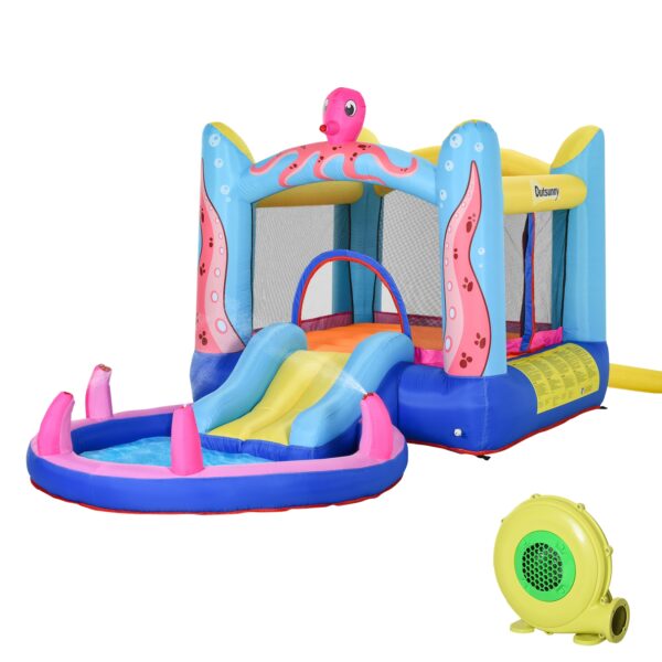 Outsunny Hüpfburg mit kleinem Kinderpool bunt 360L x 175B x 180H cm