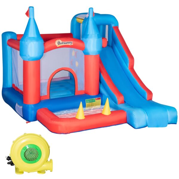 Outsunny Hüpfburg mit Pool bunt 333L x 280B x 210H cm