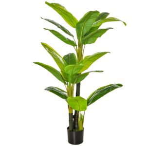 HOMCOM künstliche Pflanze mit Bananenbaum Design grün 17L x 17B x150H cm