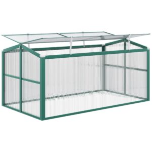 Outsunny Gewächshaus mit verstellbarer Dachöffnung und lichtdurchlässigen Panellen grün 130L x 70B x 61H cm