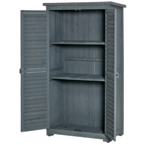 Outsunny Gartenschrank mit Lamellentüren 87 x 46