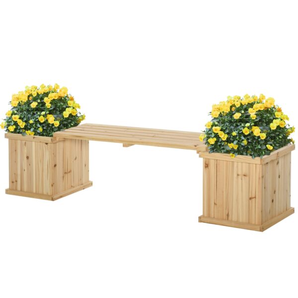 Outsunny Hochbeet mit kleiner Sitzbank 176L x 38B x 40H cm