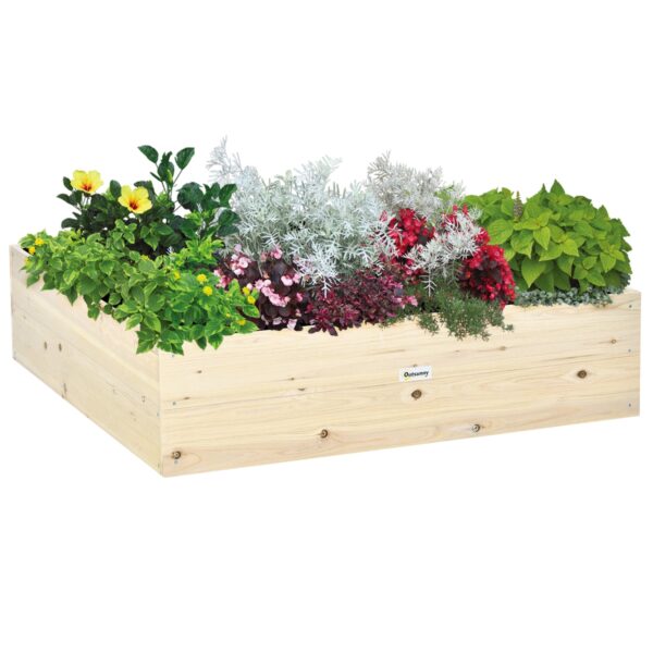 Outsunny Gartenbeet mit offenem Boden natur 117L x 117B x 30H cm