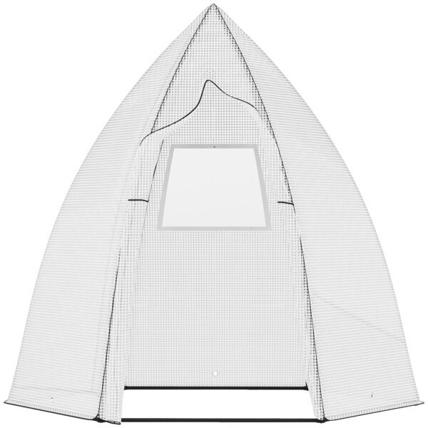 Outsunny Gewächshaus mit aufrollbarem Fenster weiß 160L x 138B x 180H cm