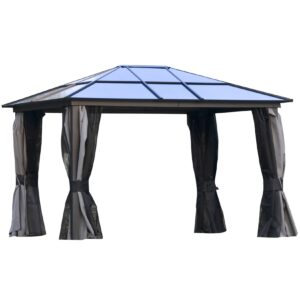 Outsunny Pavillon mit zwei unterschiedlichen Wandarten bunt 360L x 300B x 265H cm