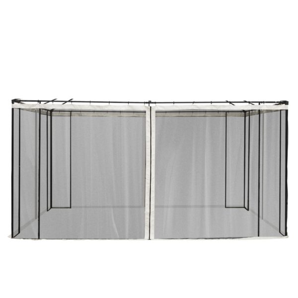 Outsunny Fliegennetz für  3 x 3 m Pavillons mit Reißverschluss schwarz 352L x 207H cm