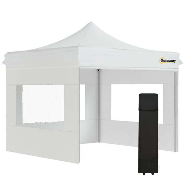 Outsunny Pavillon mit Seitenwänden weiß 300L x 300B x 320H cm