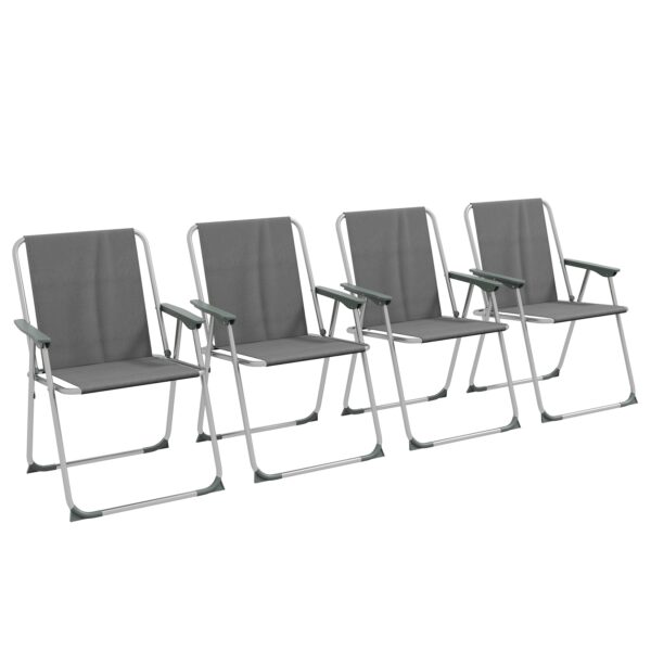 Outsunny Campingklappstuhl im 4er Set grau 53L x 54B x 76H cm