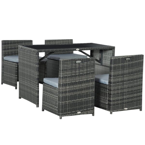 Outsunny Gartenmöbel Set mit kompaktem Design grau 120L x 69B x 77