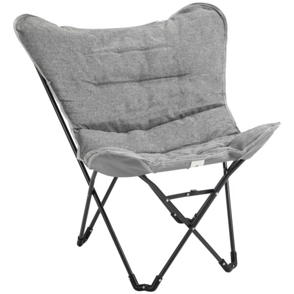 Outsunny Campingstuhl mit Kissen grau 88L x 74B x 84H cm